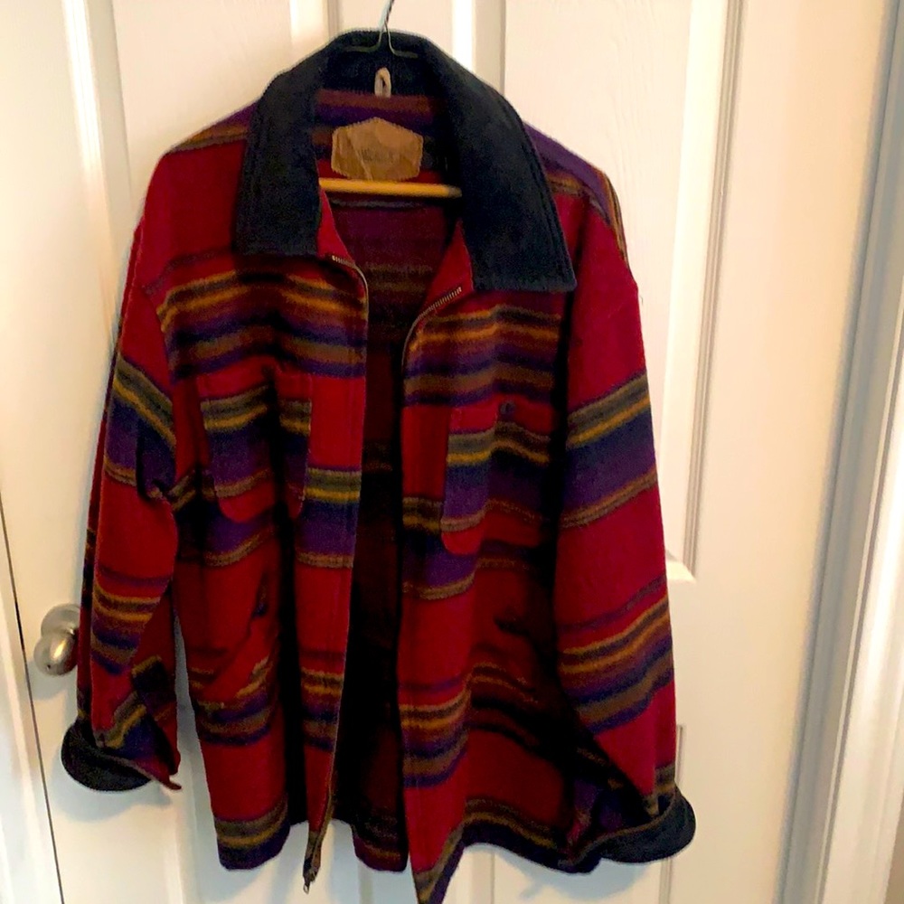 Woolrich Western Jacket with Corduroy Collar and Cuffs - Full Zip Up